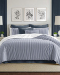 Walker Ticking Stripes Indigo/White by 6ix Tailors Fine Linens